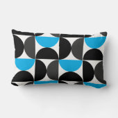 ミッドセンチュリーモダンブラックブルーとグレー ランバークッション (裏面)