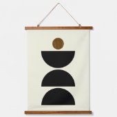 ミッドセンチュリーモダンブラック抽象芸術コンテンポラリー 吊り下げ型タペストリー (正面)