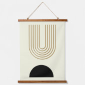 ミッドセンチュリーモダンブラック抽象芸術コンテンポラリー 吊り下げ型タペストリー (正面2)