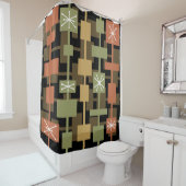 ミッドセンチュリーモダンブラック数々のカラー シャワーカーテン (インサイチュ)