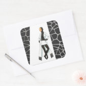 ミッドセンチュリーモダンブラック&ホワイトミニシャツ スクエアシール (封筒)