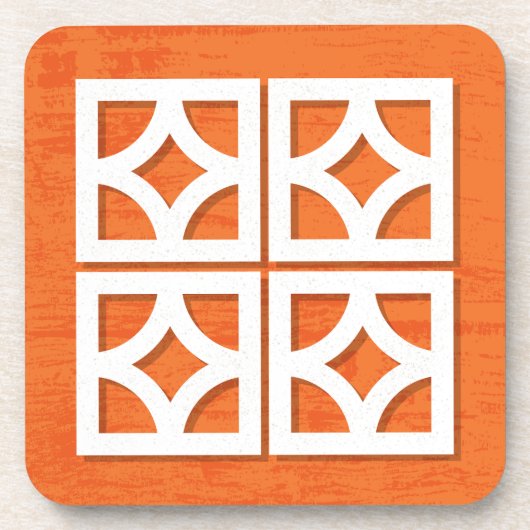 ミッドセンチュリーモダンブリーズブロックオレンジコースター2 コースター (正面)