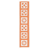 ミッドセンチュリーモダンブリーズブロックオレンジランナー2 ショートテーブルランナー (正面)