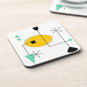 ミッドセンチュリーモダンブルーイエローシンプルレトロ コースター (左側)