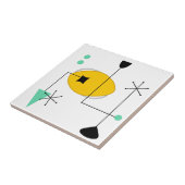 ミッドセンチュリーモダンブルーイエローシンプルレトロ タイル (側面)