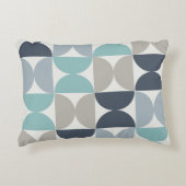 ミッドセンチュリーモダンブルーグリーンとグレー アクセントクッション (正面)