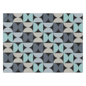 ミッドセンチュリーモダンブルーグリーンとグレー テーブルクロス (正面(横))