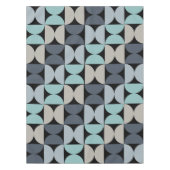 ミッドセンチュリーモダンブルーグリーンとグレー テーブルクロス (正面)