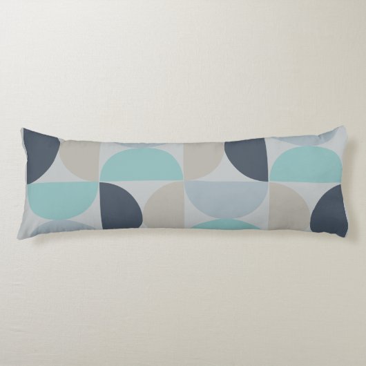 ミッドセンチュリーモダンブルーグリーンとグレー ボディピロー (正面)