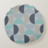 ミッドセンチュリーモダンブルーグリーンとグレー ラウンドクッション (裏面)