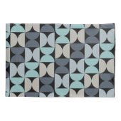 ミッドセンチュリーモダンブルーグリーンとグレー 枕カバー (裏面)