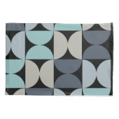 ミッドセンチュリーモダンブルーグリーンとグレー 枕カバー (裏面)