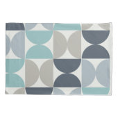 ミッドセンチュリーモダンブルーグリーンとグレー 枕カバー (裏面)