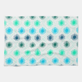 ミッドセンチュリーモダンブルーグリーンキッチンティータオル キッチンタオル (横)