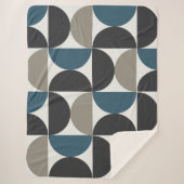 ミッドセンチュリーモダンブルーグレイ砲金 シェルパブランケット (正面)