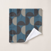 ミッドセンチュリーモダンブルーグレイ砲金 バスタオルセット (ウォッシュタオル)