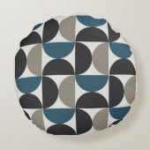 ミッドセンチュリーモダンブルーグレイ砲金 ラウンドクッション (裏面)