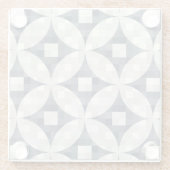 ミッドセンチュリーモダンブルーグレー&ベージュセラミックタイル ガラスコースター (裏面)