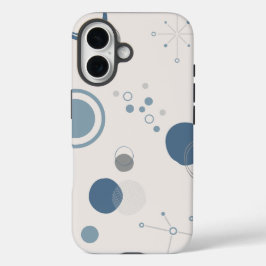 「ミッドセンチュリーモダンブルーサークル」iPhone 16 タフケース iPhone 16ケース