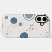 「ミッドセンチュリーモダンブルーサークル」iPhone 16 タフケース Case-Mate iPhoneケース (裏面 (横))