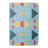 ミッドセンチュリーモダンブルージオメトリック バスマット (正面縦)