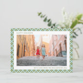 ミッドセンチュリーモダンブルーセージ緑ユニーク2つの写真 シーズンカード (スタンド正面)