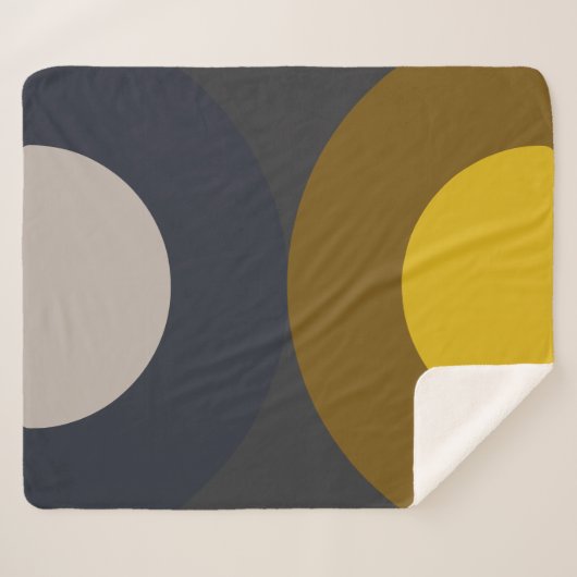 ミッドセンチュリーモダンブロンズマスタードサンダー シェルパブランケット (正面(横))