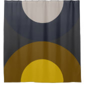 ミッドセンチュリーモダンブロンズマスタードサンダー シャワーカーテン (正面)