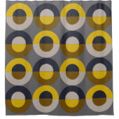 ミッドセンチュリーモダンブロンズマスタードサンダー シャワーカーテン (正面)