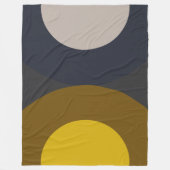 ミッドセンチュリーモダンブロンズマスタードサンダー フリースブランケット (正面)