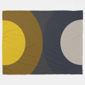 ミッドセンチュリーモダンブロンズマスタードサンダー フリースブランケット (正面(横))