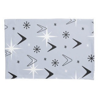 ミッドセンチュリーモダンブーメランズシルバーブルー 枕カバー