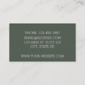 ミッドセンチュリーモダンブーメランズセージグリーン 名刺 (裏面)