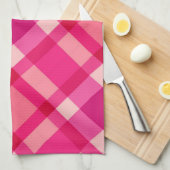 ミッドセンチュリーモダンプライド、明るい赤紫色ピンクとワイン キッチンタオル (四つ折り)