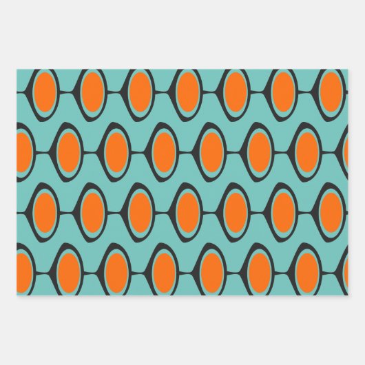 ミッドセンチュリーモダンプリントカスタムカラーラッピングPa ラッピングペーパーシート (正面)