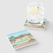 ミッドセンチュリーモダンプールハウス ストーンコースター (横)