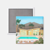 ミッドセンチュリーモダンプールハウス マグネット (正面/裏面)