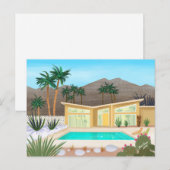 ミッドセンチュリーモダンプールハ空白のウス ポストカード (正面/裏面)