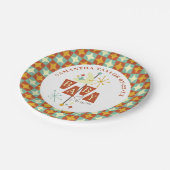 ミッドセンチュリーモダンベイビーシャワープレート-レトロ1950 ペーパープレート (アングル)