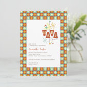 ミッドセンチュリーモダンベイビーシャワー招待状-レトロ 招待状 (スタンド正面)