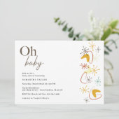 ミッドセンチュリーモダンベイビーシャワー招待状 招待状 (スタンド正面)