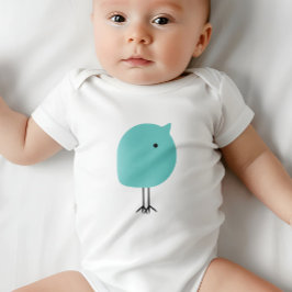 ミッドセンチュリーモダンベビーチックボディスーツターコイズ ベビーボディスーツ