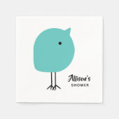 ミッドセンチュリーモダンベビーバードナプキンベイビーシャワー スタンダードカクテルナプキン (正面)