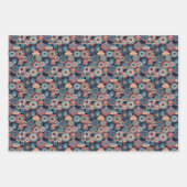 ミッドセンチュリーモダンペイズリー花柄のラッピング ラッピングペーパーシート (正面3)