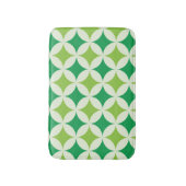 ミッドセンチュリーモダンホワイトグリーンスターバストサークル バスマット (正面縦)