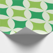 ミッドセンチュリーモダンホワイトグリーンスターバストサークル ラッピングペーパー (角)