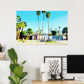 ミッドセンチュリーモダンホームフォトイラストレーション ポスター (ホームオフィス)