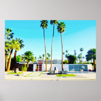 ミッドセンチュリーモダンホームフォトイラストレーション ポスター