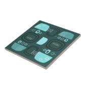 ミッドセンチュリーモダンボウル&ストーンズティール（緑がかった色） タイル (側面)