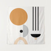 ミッドセンチュリーモダンボホ抽象芸術幾何学模様 タペストリー (正面)